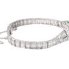 Platinum Art Deco Diamond + Emerald Bracelet - Image 3