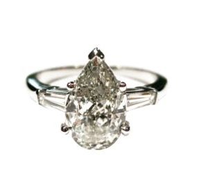 Custom Platinum Three-Stone Ring