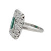 Art Deco Platinum Diamond + Emerald Cocktail Ring - Image 4