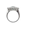 Art Deco Platinum Diamond + Emerald Cocktail Ring - Image 3