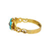 Early Victorian 18k Yellow Gold + Turquoise Forget-Me-Not Ring - Image 4