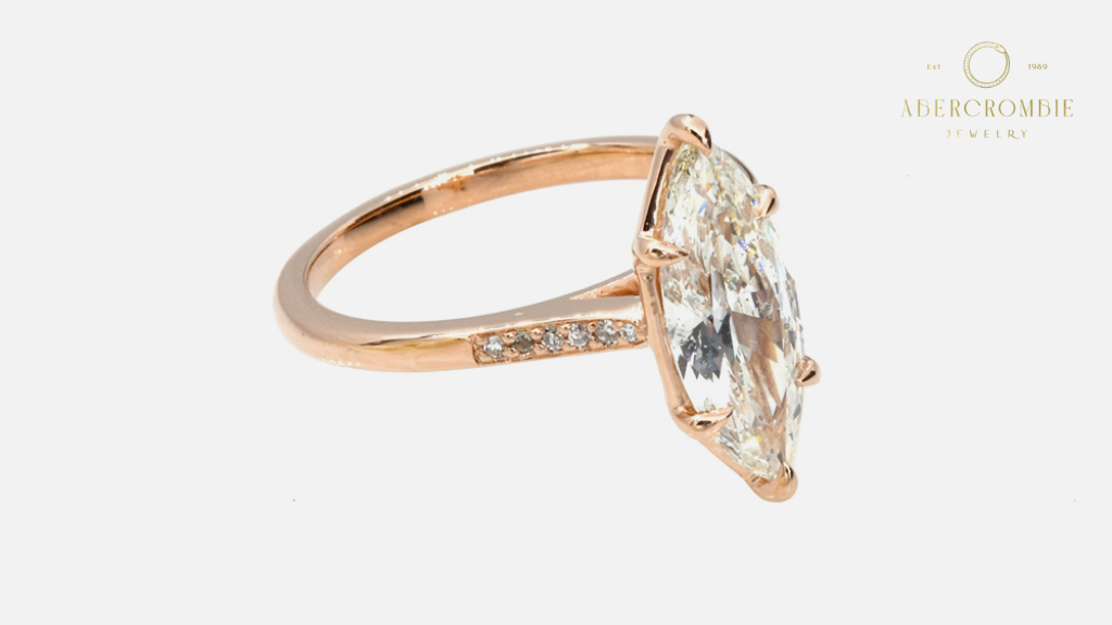 Rose Gold Marquise-Shaped Diamond Ring