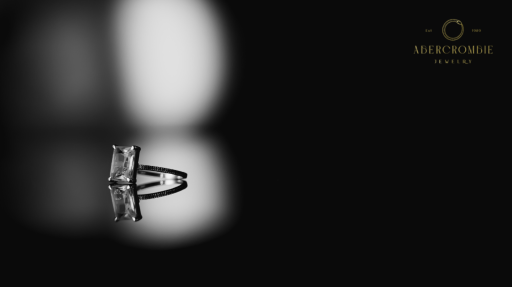 emerald cut 4 prong diamond ring