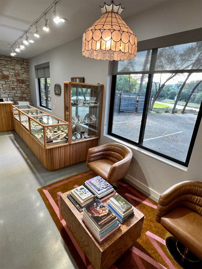Inside the Abercrombie Jewelry showroom near Rollingwood, TX