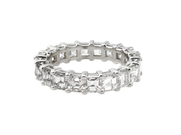 4 Ct Asscher Cut Diamond Eternity Band