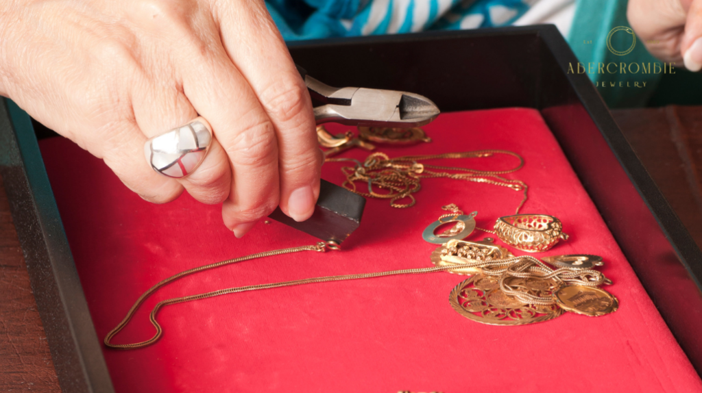 person checking gold jewelries
