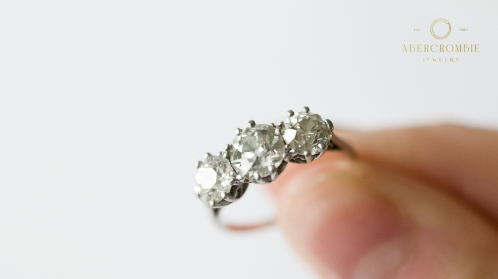 three-lined diamond ring