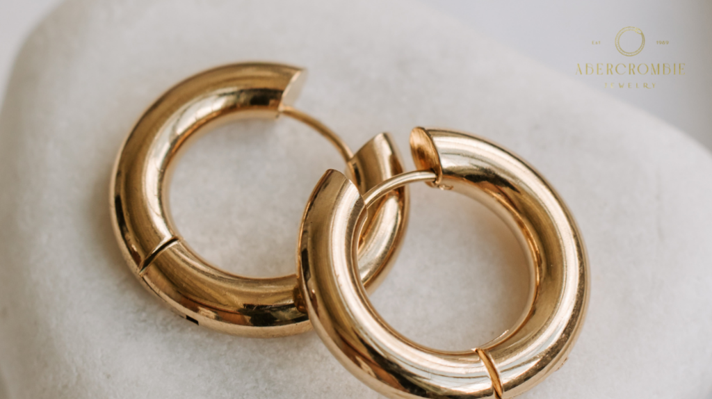pair of gold plated loop earrings