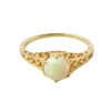 Yellow Gold Opal Filigree Ring