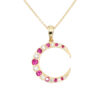 Ruby + Diamond Crescent Moon Necklace