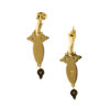 22k Yellow Gold Coral + Diamond Earrings - Image 3