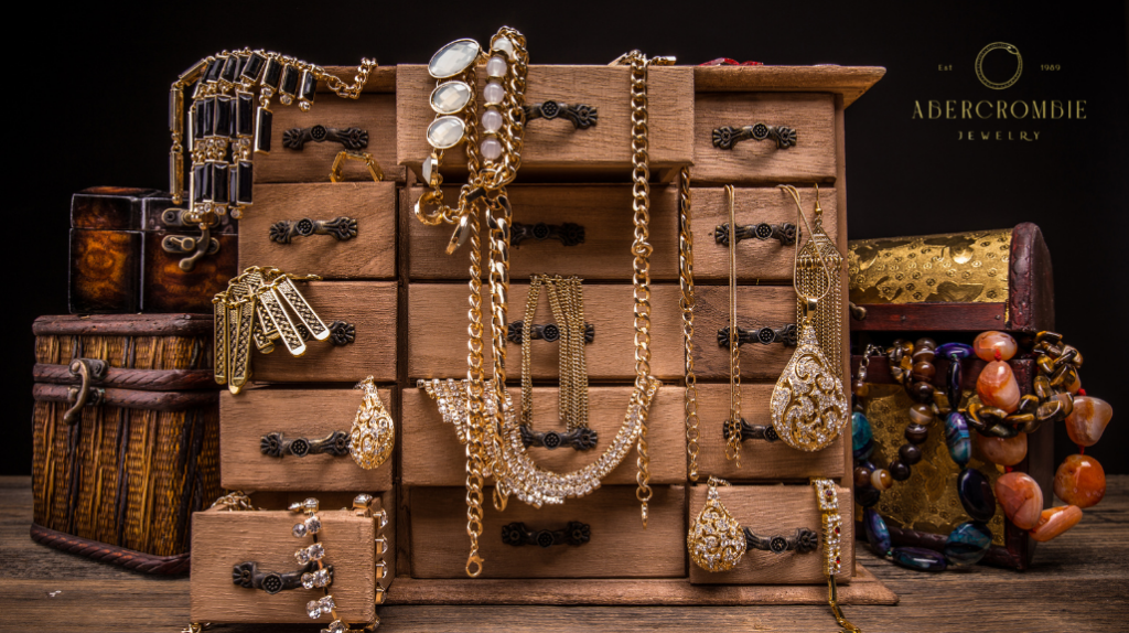 vintage jewelries on display