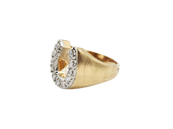 10k Gold Diamond Horseshoe Ring - Image 2