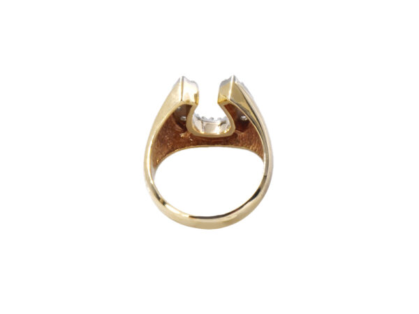 10k Gold Diamond Horseshoe Ring - Image 4