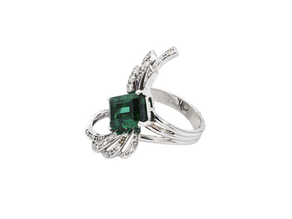 Retro Tourmaline + Diamond Ring - Image 4