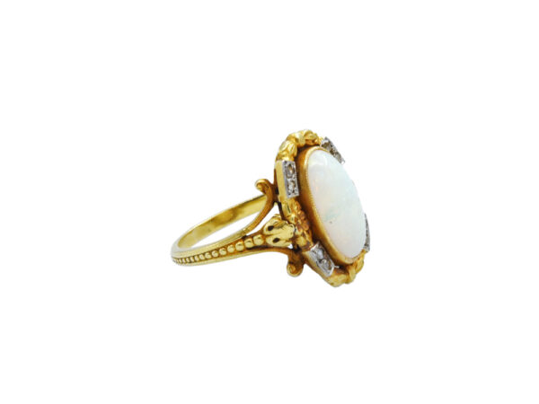 Antique French Opal + Diamond Ring - Image 2