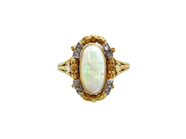 Antique French Opal + Diamond Ring