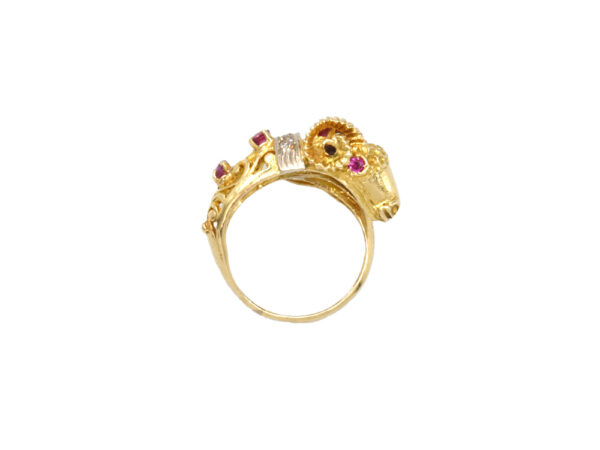 Vintage Ruby + Diamond Ram Ring