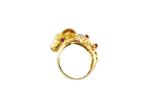 Vintage Ruby + Diamond Ram Ring - Image 3