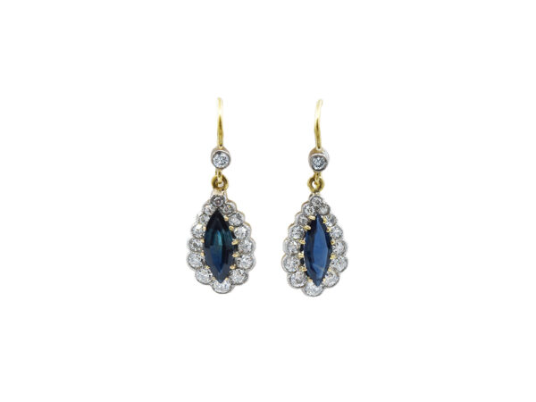 Art Deco Sapphire + Diamond Earrings