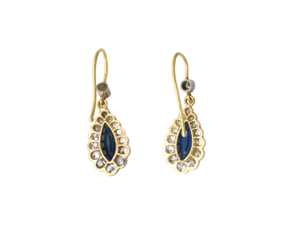 Art Deco Sapphire + Diamond Earrings - Image 4