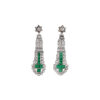 Art Deco Diamond + Emerald Earrings