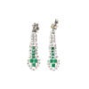 Art Deco Diamond + Emerald Earrings - Image 2