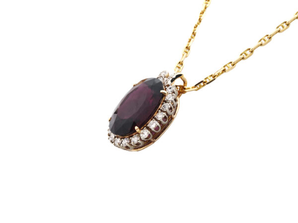 24 Carat Rhodolite Garnet + Diamond Pendant - Image 2