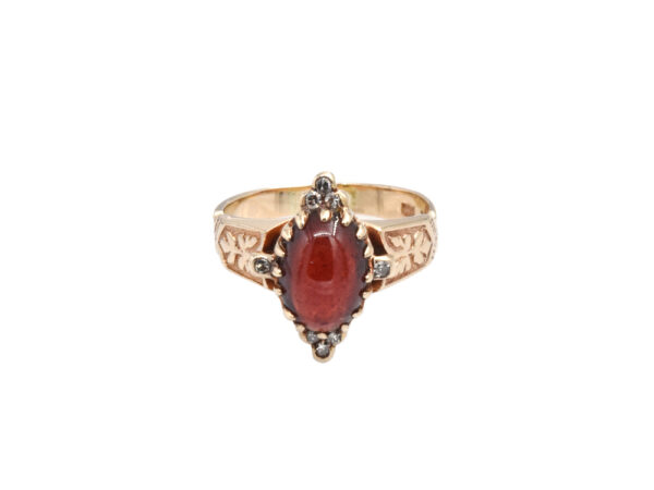 Victorian Garnet + Diamond Ring