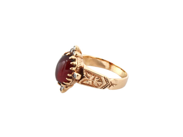 Victorian Garnet + Diamond Ring - Image 2