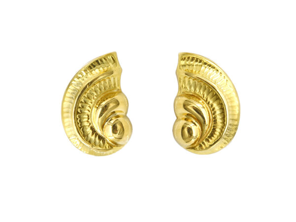 18k Yellow Gold Nautilus Earrings