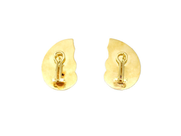 18k Yellow Gold Nautilus Earrings - Image 3