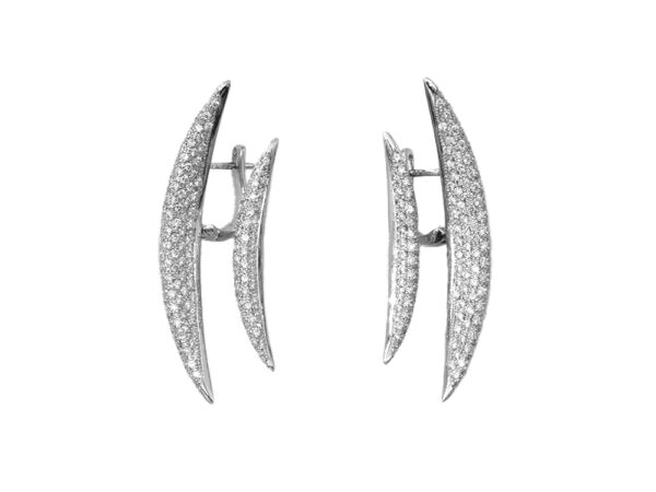 Futuristic Diamond Fashion Earrings - Image 2