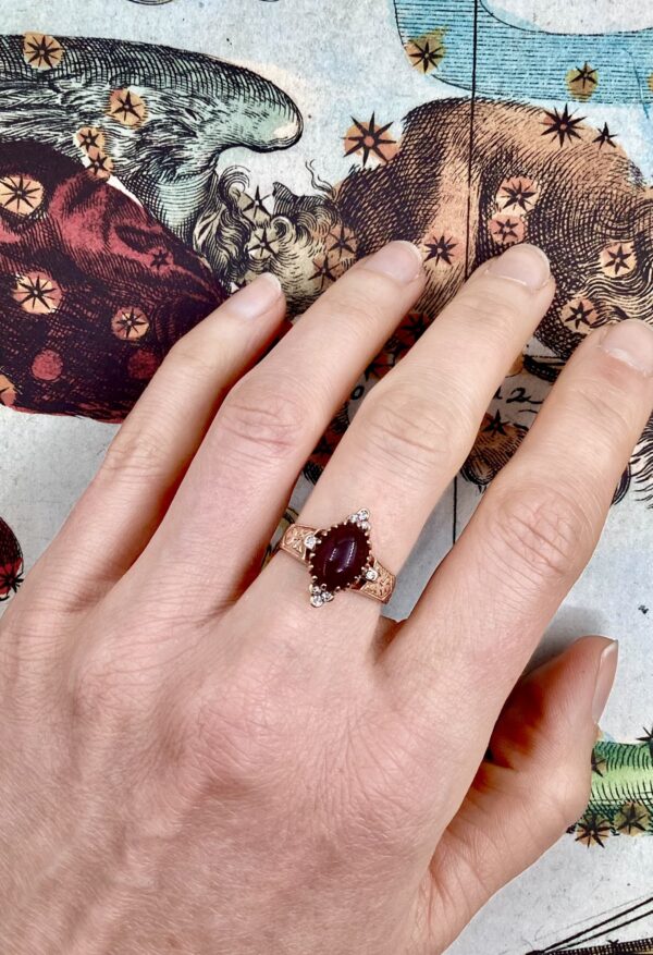 Victorian Garnet + Diamond Ring - Image 5