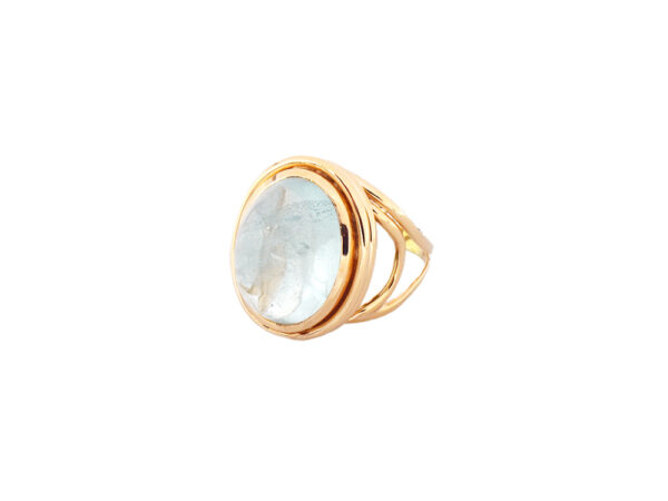 Large Aquamarine Cocktail Ring - Image 3