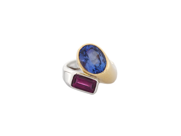 Two-Tone Tanzanite + Amethyst Cocktail Ring