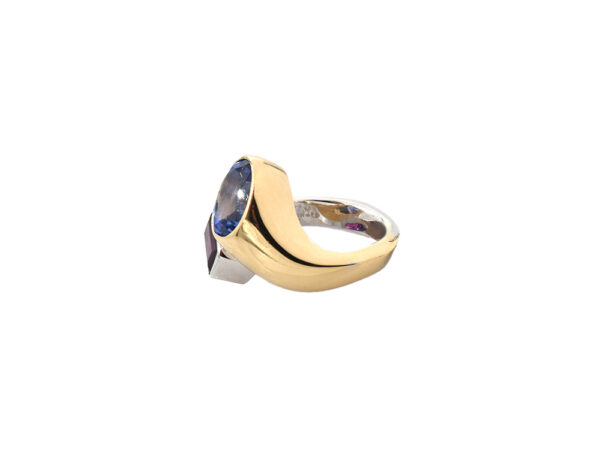 Two-Tone Tanzanite + Amethyst Cocktail Ring - Image 3