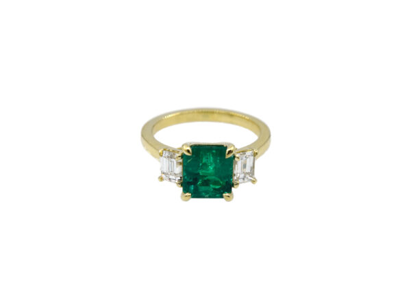 Custom Emerald and Diamond Ring