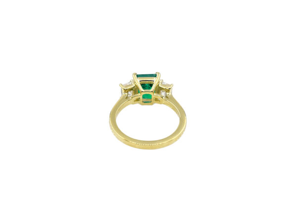 Custom Emerald and Diamond Ring - Image 3