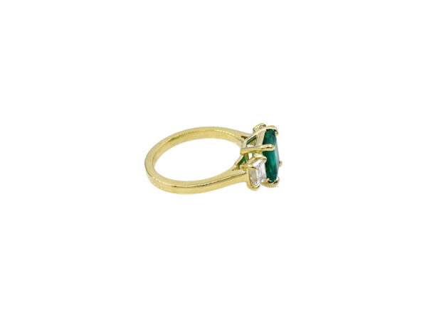 Custom Emerald and Diamond Ring - Image 4