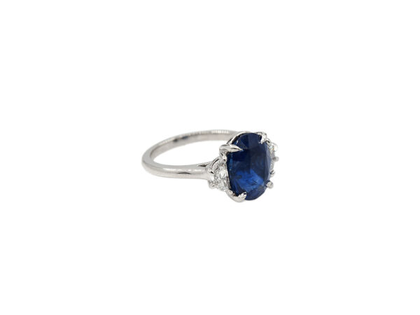 Platinum 6.32 Ct Sapphire + Diamond Ring - Image 2