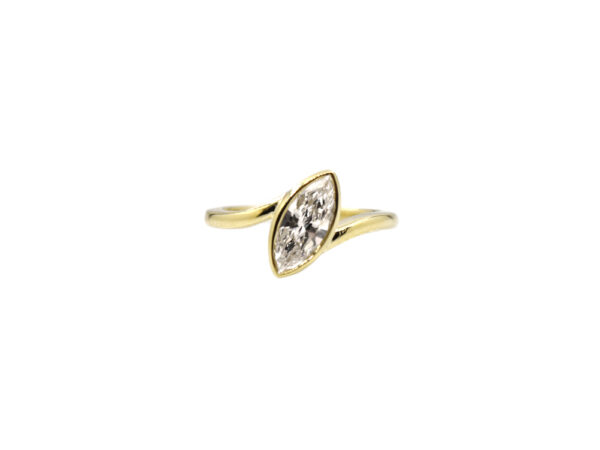 Bypass-Style Marquise Diamond Ring