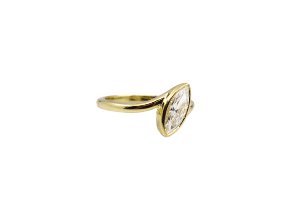Bypass-Style Marquise Diamond Ring - Image 4