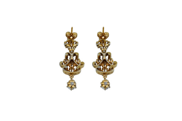 Victorian Revival Diamond Earrings - Image 3