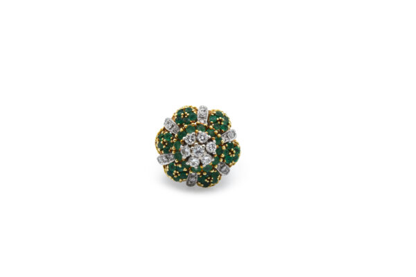 Vintage Emerald + Diamond Cocktail Ring