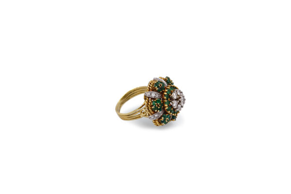 Vintage Emerald + Diamond Cocktail Ring - Image 4