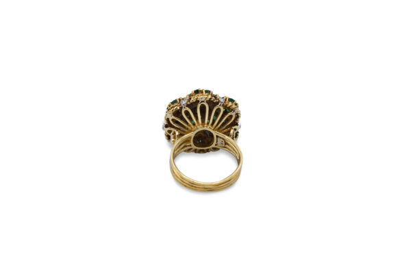 Vintage Emerald + Diamond Cocktail Ring - Image 3