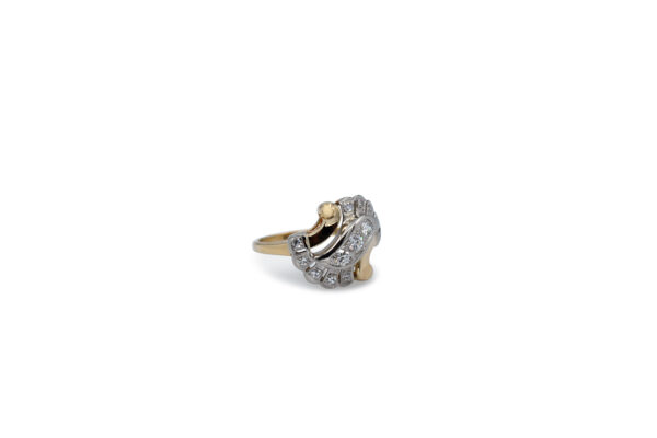 Two-Tone Mid-Century Diamond Ring - Image 2