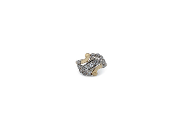 Two-Tone Mid-Century Diamond Ring