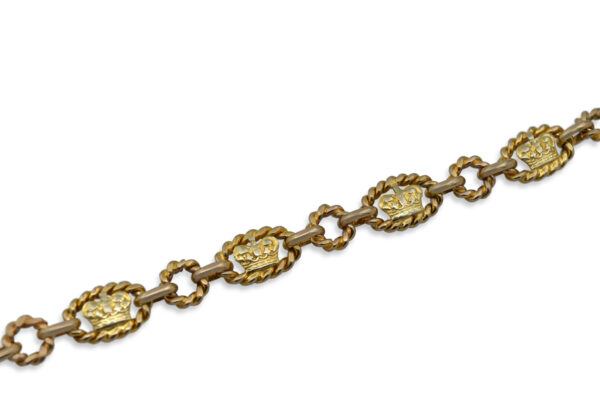 9k Gold Vintage Crown Bracelet